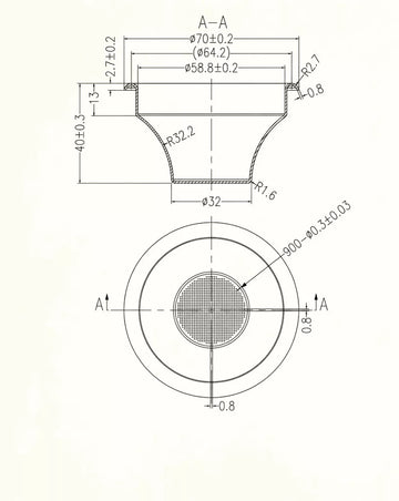 AVX CX58-03 58mm 20g convex precision filter basket - detail