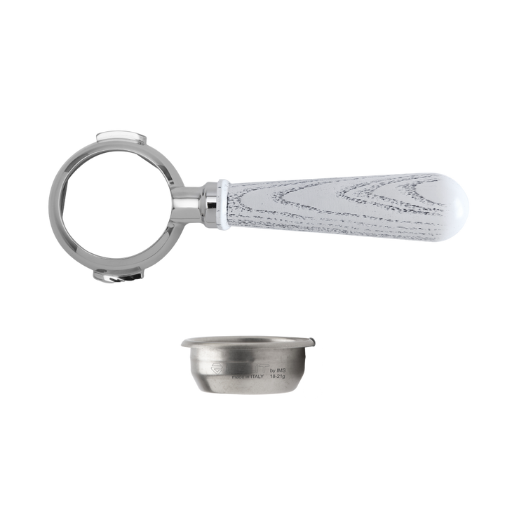 Lelit PLA580F Bottomless Filterholder, White Ash Decapè Wooden Handle